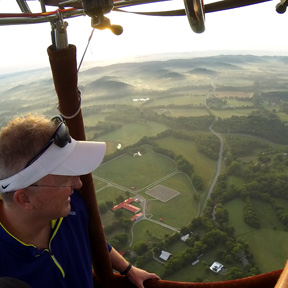 view of franklin tn from 2000 feet, hot air balloon basket