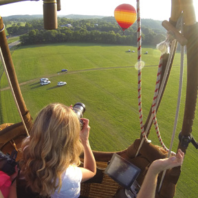 taking a photo from a hot air balloon, leipers fork tn