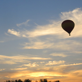 sunrise in hot air balloon in franklin tn